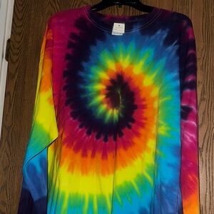Gildan Multicolor Tie-Dye Long Sleeve Shirt